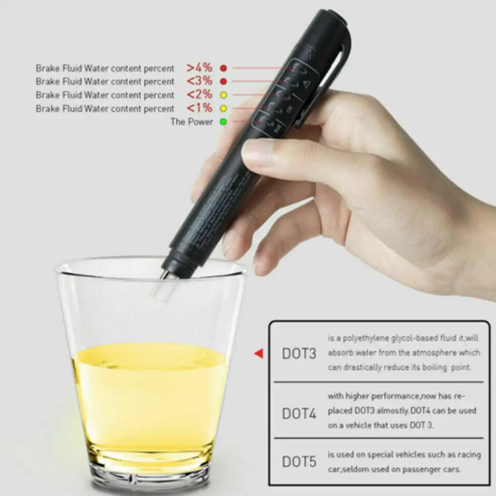 Universal Brake Fluid Tester Accurate Oil Quality Diagnostic Tools LED Indicator Liquid Testing Pen Automotive Brake Oil Tester