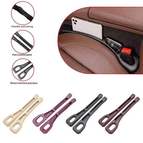 2Pc Car Seat Gap Filler Organizer Pu Waterproof Car Seat Gap Plug Strip with 2 Grooves Seat Gap Storage Auto Interior Accessorie