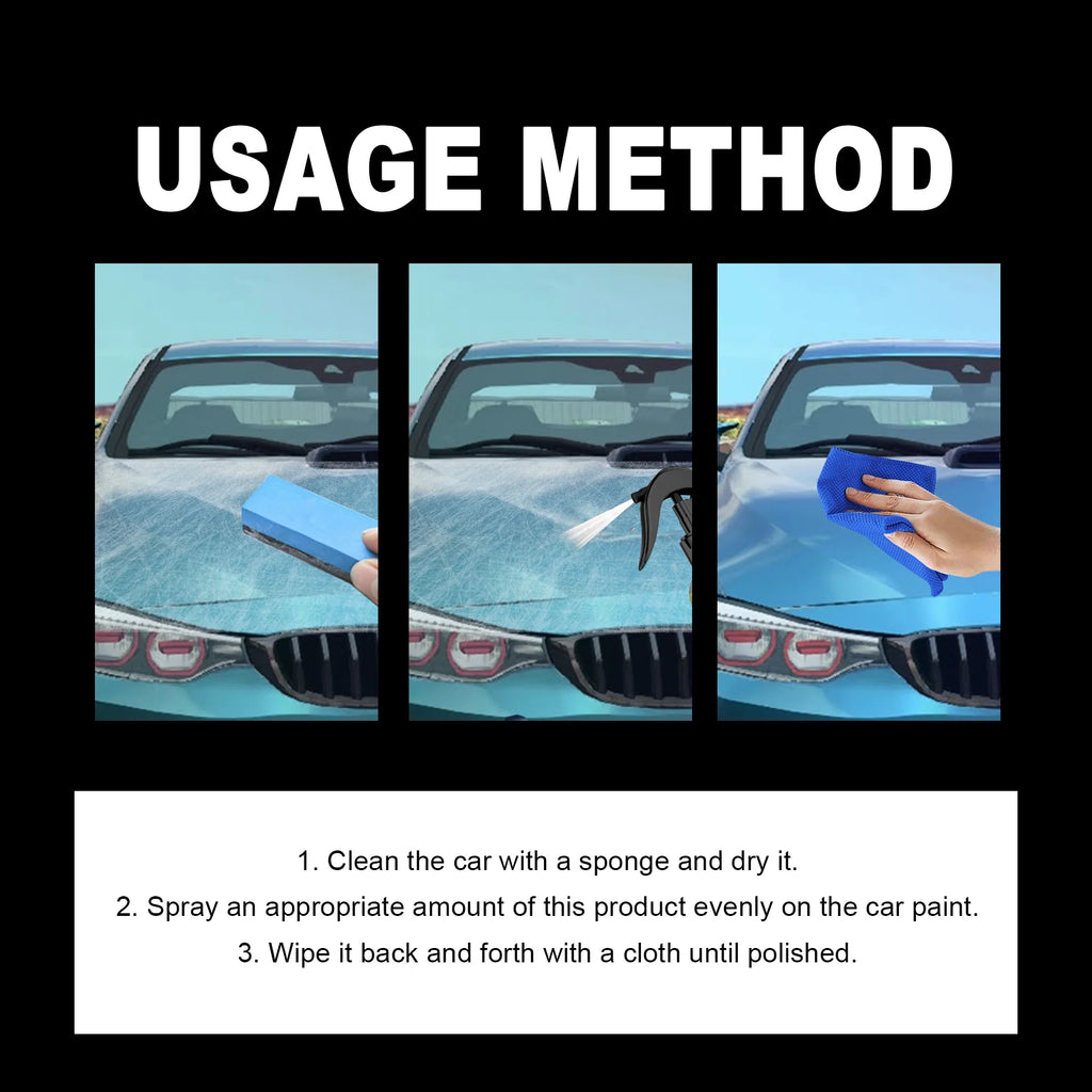 3 in 1 High Protection Quick Car Coating Spray, Purple Car Paint Ceramic Coating Agent with Polytetrafluoroethylene, for Paint, Plastic & Glass