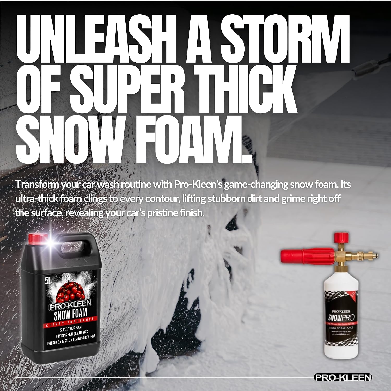 20L of  Cherry Snow Foam with Wax – Super Thick & Non-Caustic Foam – Extremely Powerful & Easy to Use