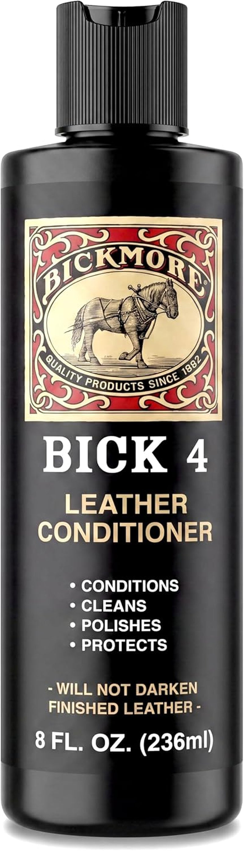 Bick 4 Leather Conditioner 8 Oz - Best since 1882 - Cleaner & Conditioner - Restore Polish & Protect All Smooth Finished Leathers
