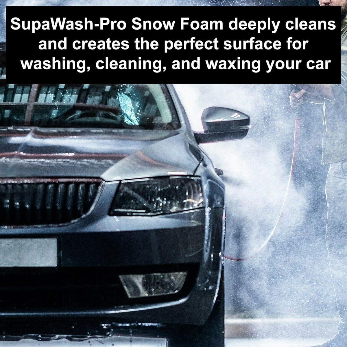 Orange Snow Foam Car Shampoo 5L with 1 X Microfibre Cloth & 1 Microfibre Wash Mitt - Ph Neutral Car Detailing Kit