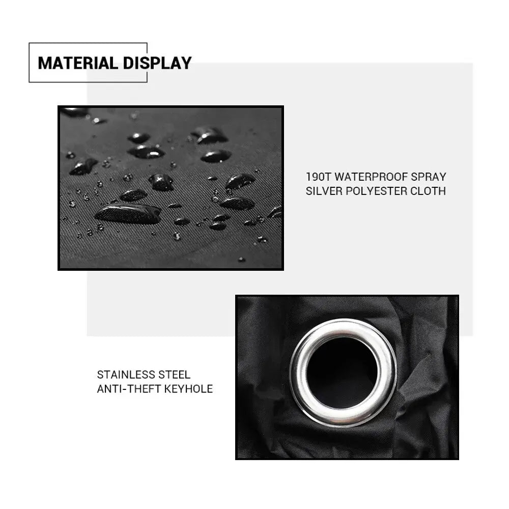 Universal Motorbike Protector Cover 190T Polyester Taffeta PU Coating Waterproof Dustproof Uv‑Resistant for All‑Season Use M‑4XL