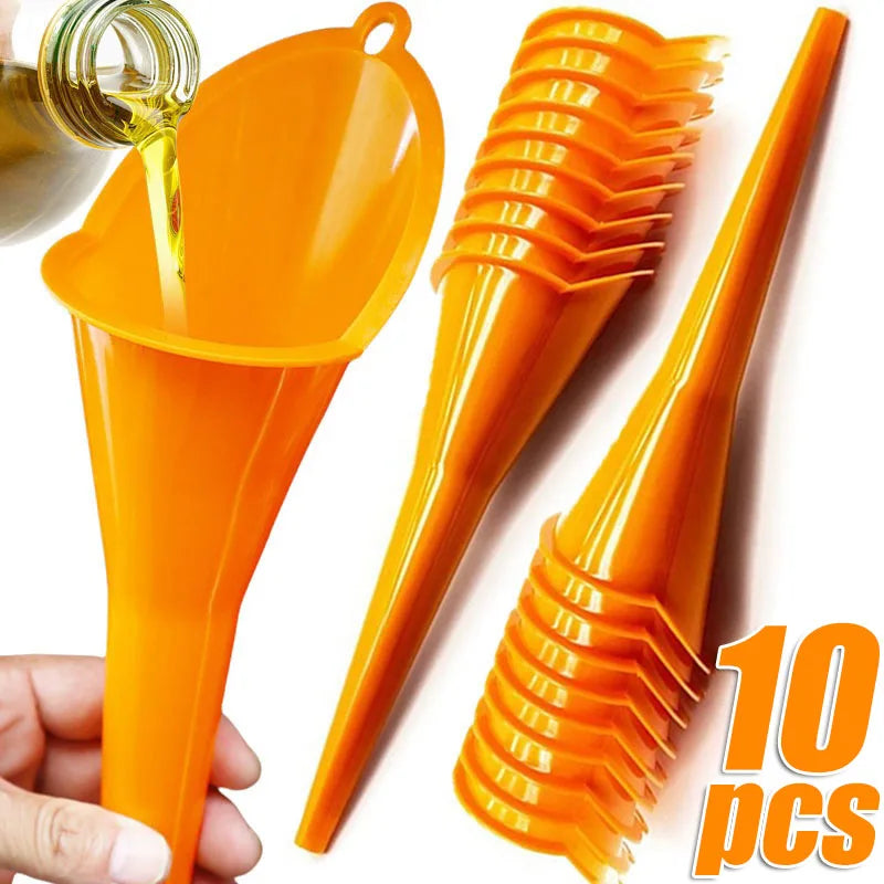 Car Long Stem Funnel Gasoline Oil Fuel Filling Tools Anti-Splash Plastic Oil Funnel Motorcycle Refueling Tools Auto Accessories