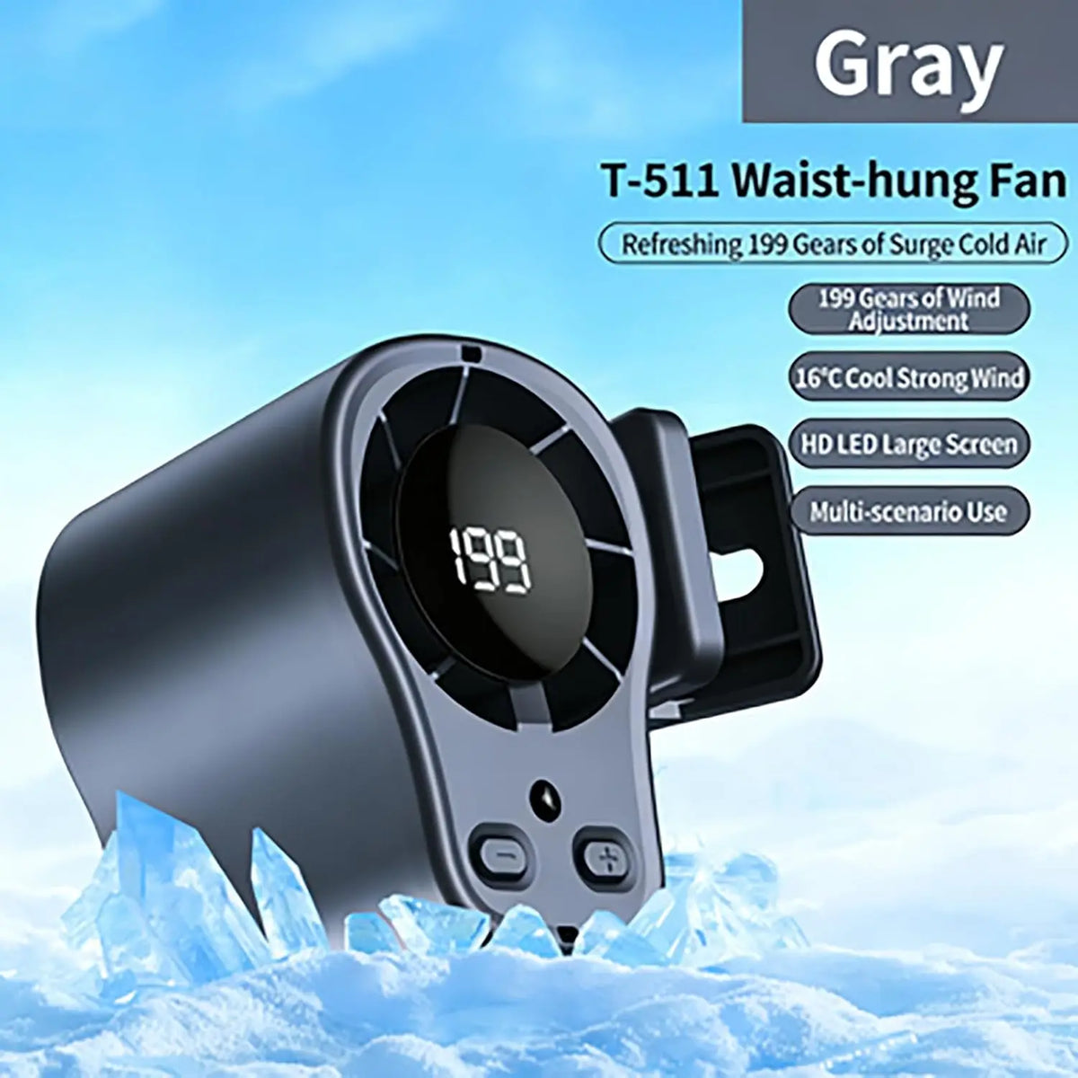 2026 New Upgrade Portable Clip on Air Conditioner Fan for Car with LED Display, 360° Rotation 199 Speeds Mini Cooling Fans