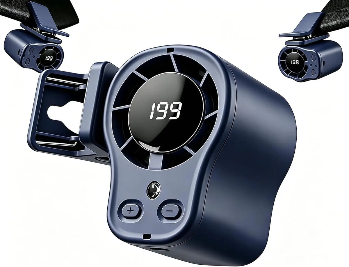 2026 New Upgrade Portable Clip on Air Conditioner Fan for Car with LED Display, 360° Rotation 199 Speeds Mini Cooling Fans