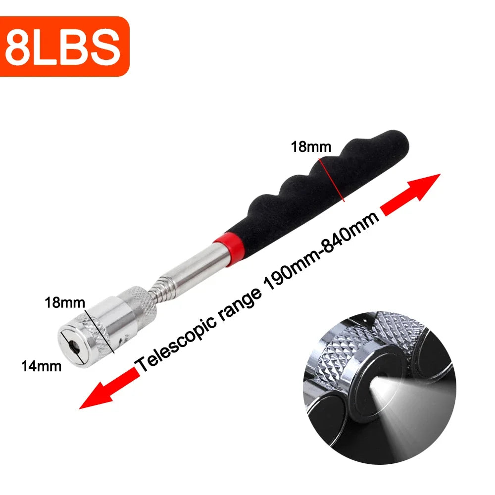 Telescopic Magnetic Pen Portable Metalworking Handy Tool Magnet Capacity for Picking up Nut Bolt Adjustable Pickup Rod Stick