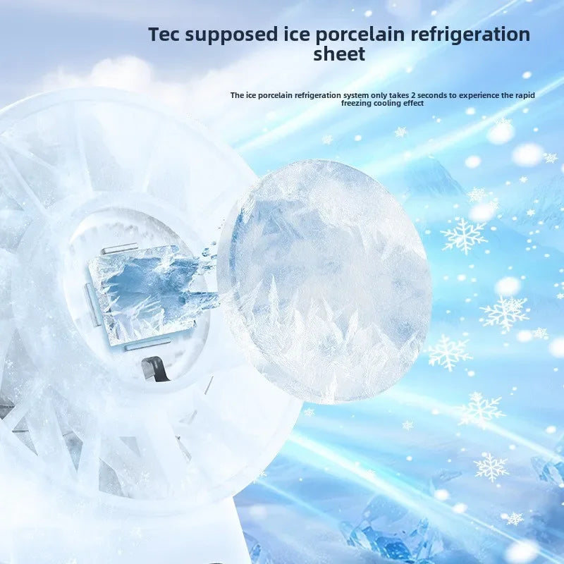 Ice Compress High-Speed Cooling Fan Handheld Fans USB Rechargeable Portable Mini Fan Folding Style for Travel,Camping,Outdoor