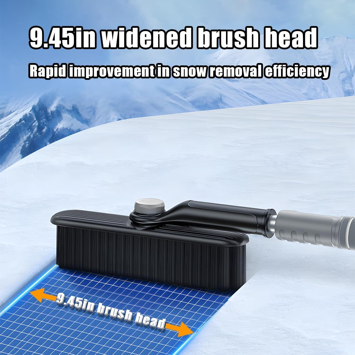 Car Windshield Snow Brush and Ice Scraper, Detachable Extendable Vehicle Snow Removal Tool with Ergonomic Foam Grip, Auto Window Scraper Accessories, Universal for SUV, Truck, RV (Grey)