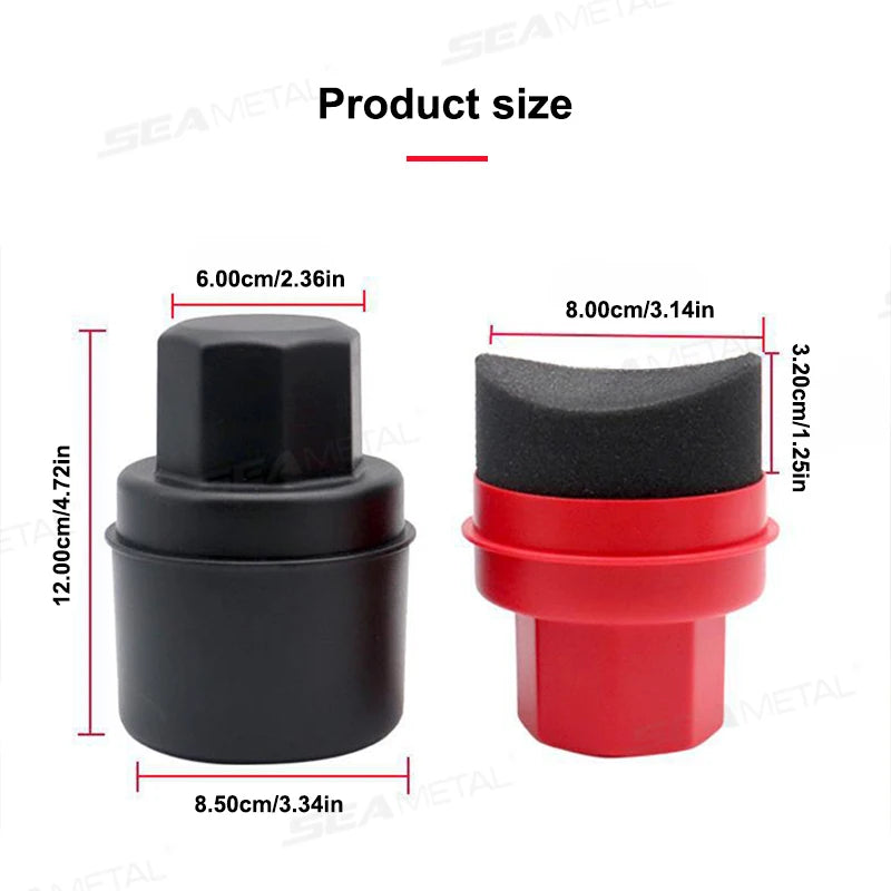 SEAMETAL Car Tire Polishing Brush Handheld Curved Waxing Sponge Car Cleaning Sponge Brush Tire Care Tools Universal Motorcycle