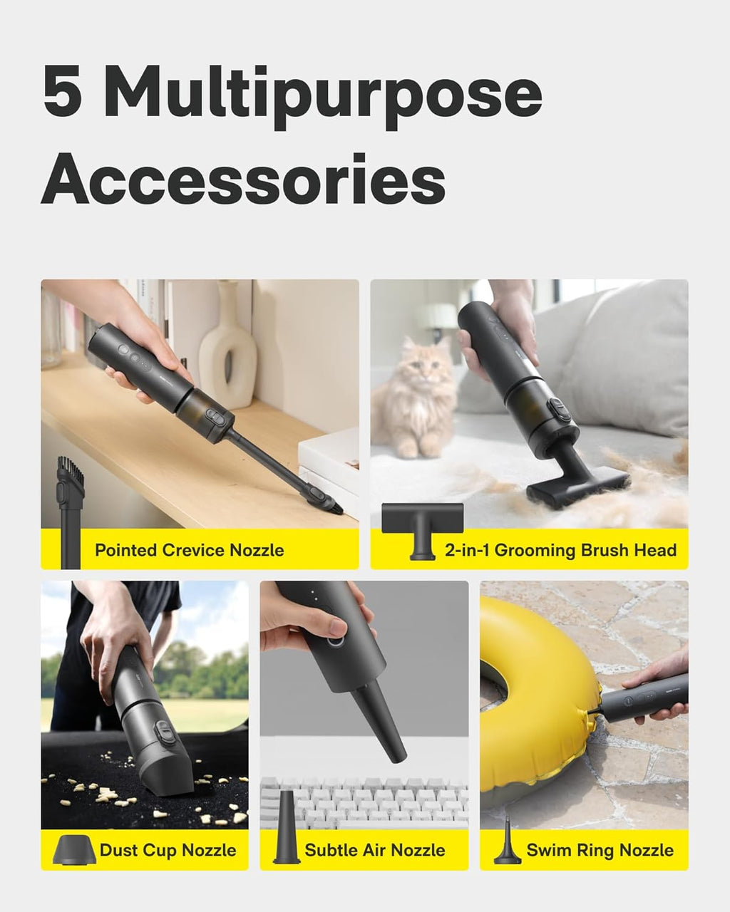 Handheld Car Vacuum Cleaner Cordless, 4-In-1 Portable Mini Vacuum