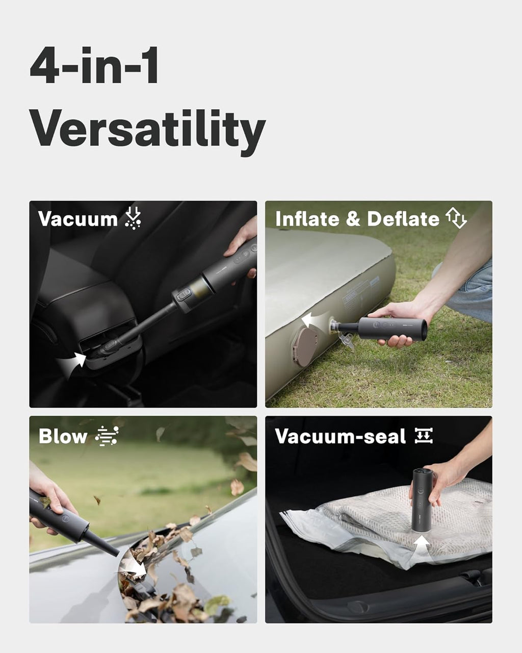 Handheld Car Vacuum Cleaner Cordless, 4-In-1 Portable Mini Vacuum