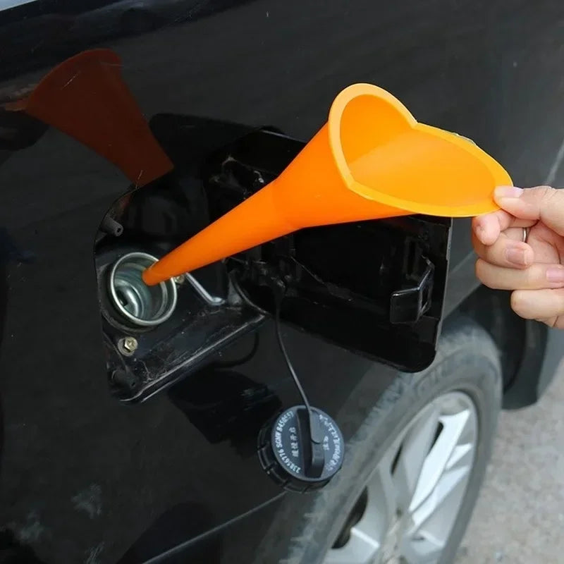 Car Long Stem Funnel Gasoline Oil Fuel Filling Tools Anti-Splash Plastic Oil Funnel Motorcycle Refueling Tools Auto Accessories
