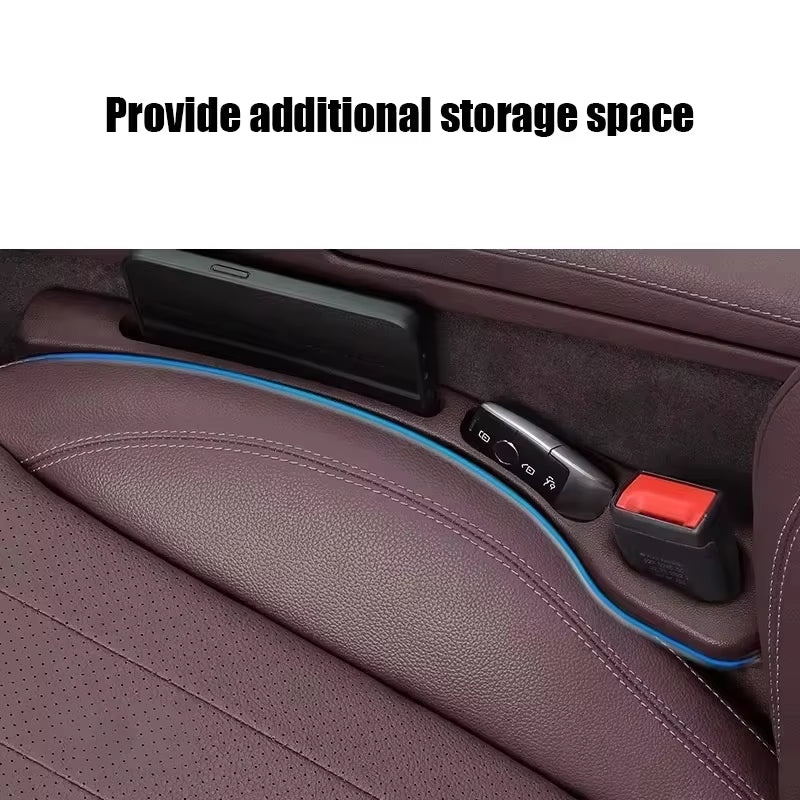 2Pc Car Seat Gap Filler Organizer Pu Waterproof Car Seat Gap Plug Strip with 2 Grooves Seat Gap Storage Auto Interior Accessorie