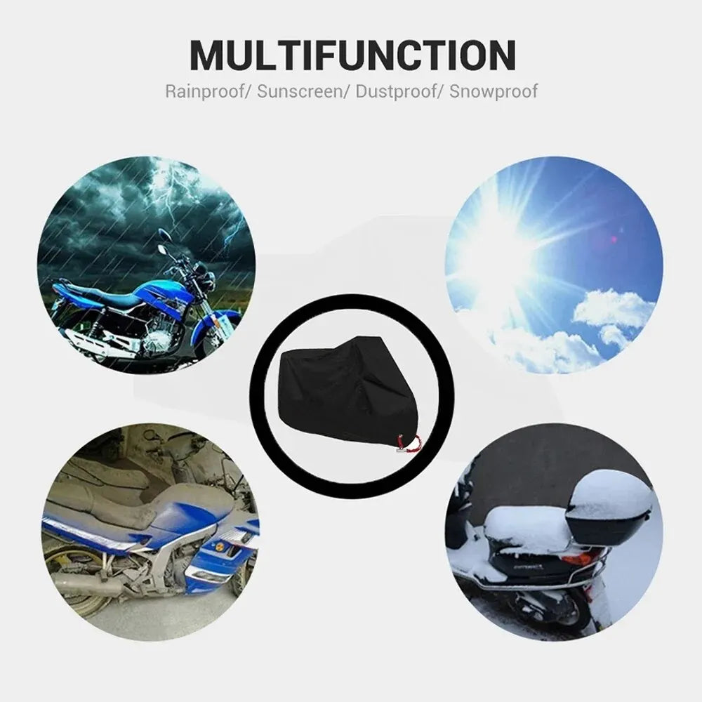 Universal Motorbike Protector Cover 190T Polyester Taffeta PU Coating Waterproof Dustproof Uv‑Resistant for All‑Season Use M‑4XL