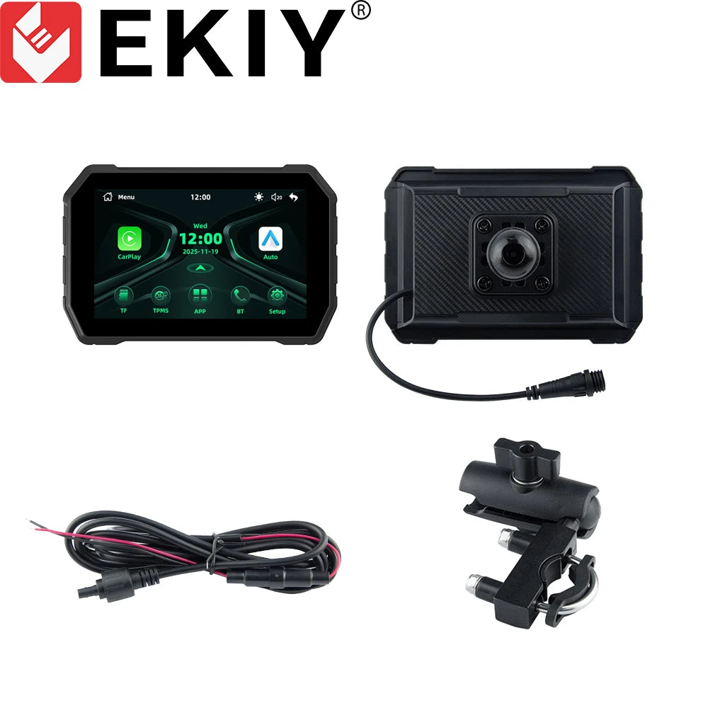 5.0 Inch Wireless Carplay Moto Portable Digital Motorcycle Dashboard GPS Navigation Display Screen Android Auto Monitor