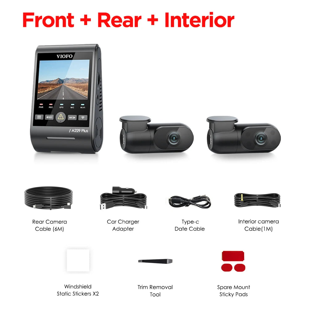 A229 plus Car DVR 2K HDR Video Recorder 5GHZ WI-FI GPS Voice Control Dash Camera with Buffered Parking Mode Night Vision
