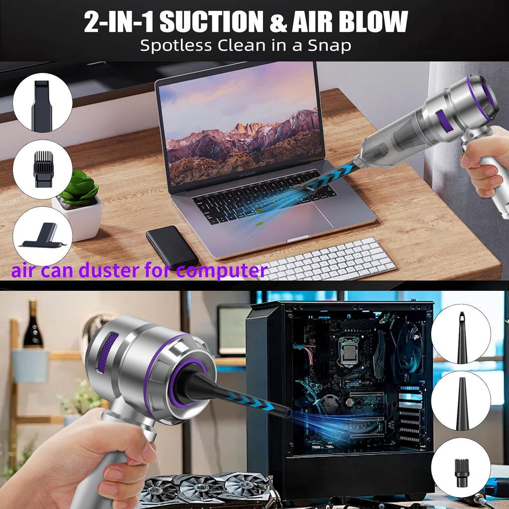 Handheld Vacuum Cleaner, 22000PA Car Vacuum Cleaner Cordless Portable Lightweight & Rechargeable, Car Hoover with Brushless Motor for Car Home Office Kitchen Pet Hair