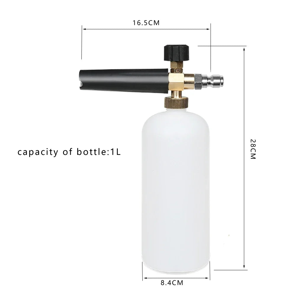 High Pressure Washer Gun+Snow Foam Cannon Set Aluminum Material Spray Gun PA Foam Pot Garden Household Car Washing Tools with 1/4" Quick Plug