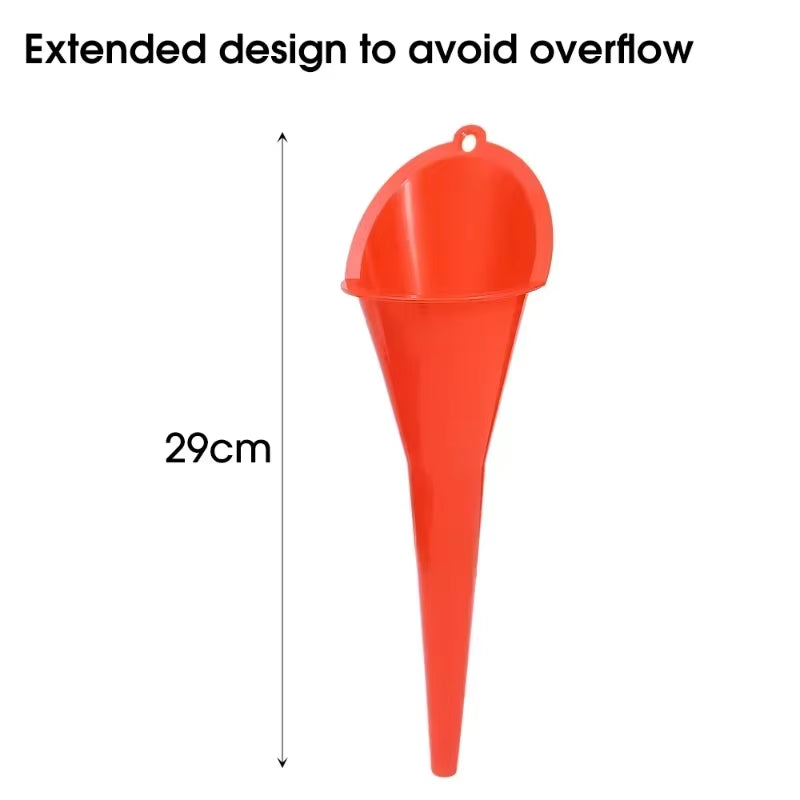 Car Long Stem Funnel Gasoline Oil Fuel Filling Tools Anti-Splash Plastic Oil Funnel Motorcycle Refueling Tools Auto Accessories