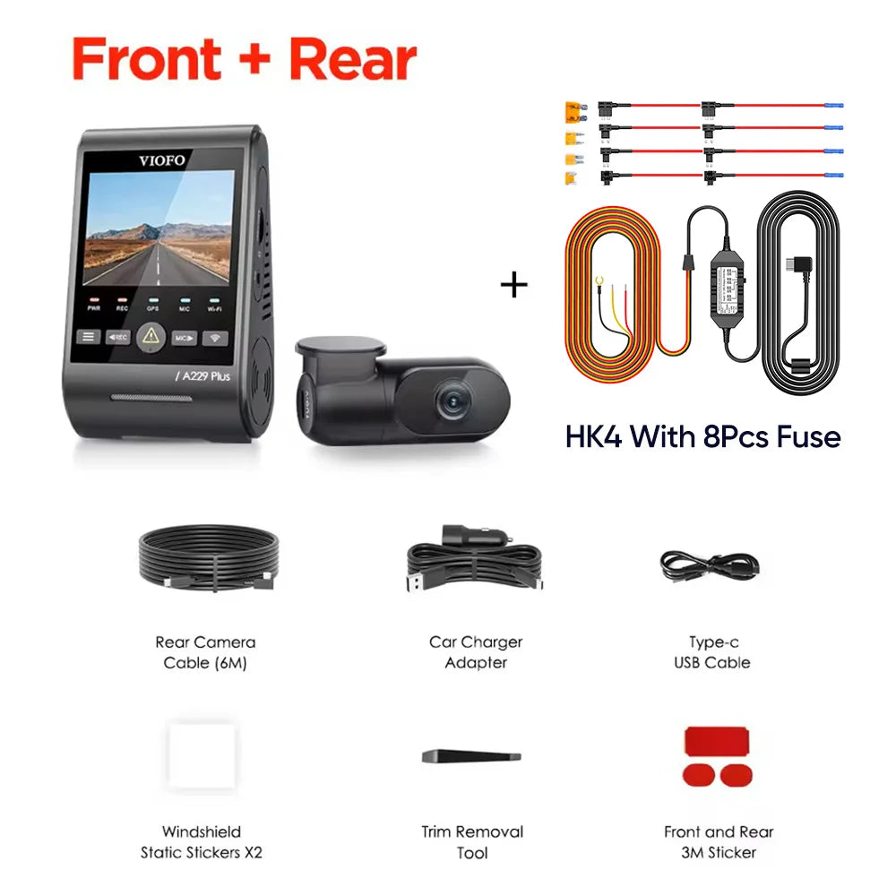 A229 plus Car DVR 2K HDR Video Recorder 5GHZ WI-FI GPS Voice Control Dash Camera with Buffered Parking Mode Night Vision