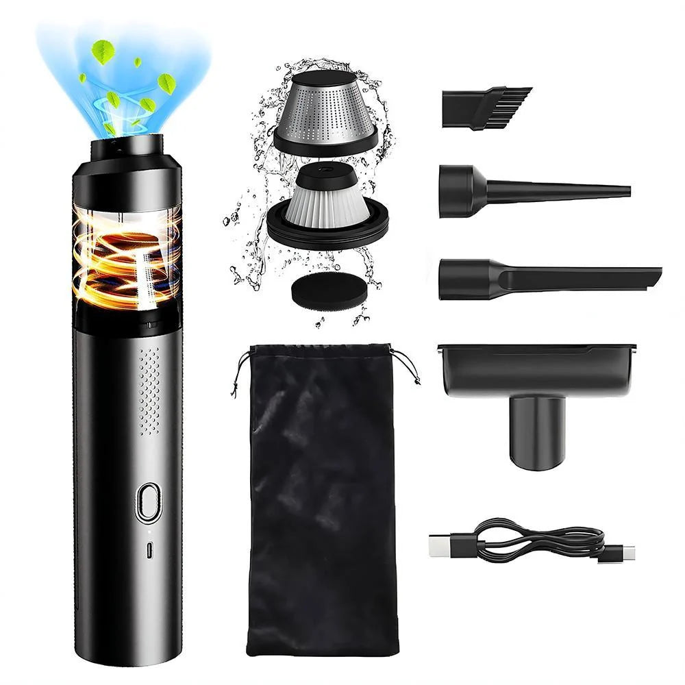 Brushless Car Vacuum Cleaner, 15000Pa, Cordless, 2 Speeds, Type-C Fast Charging, Handheld Car Home Portable Handheld Vacuum Cleaner