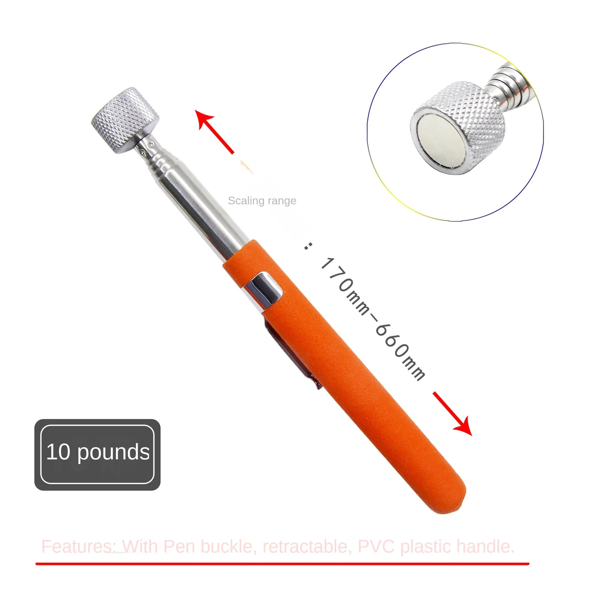 Telescopic Magnetic Pen Portable Metalworking Handy Tool Magnet Capacity for Picking up Nut Bolt Adjustable Pickup Rod Stick