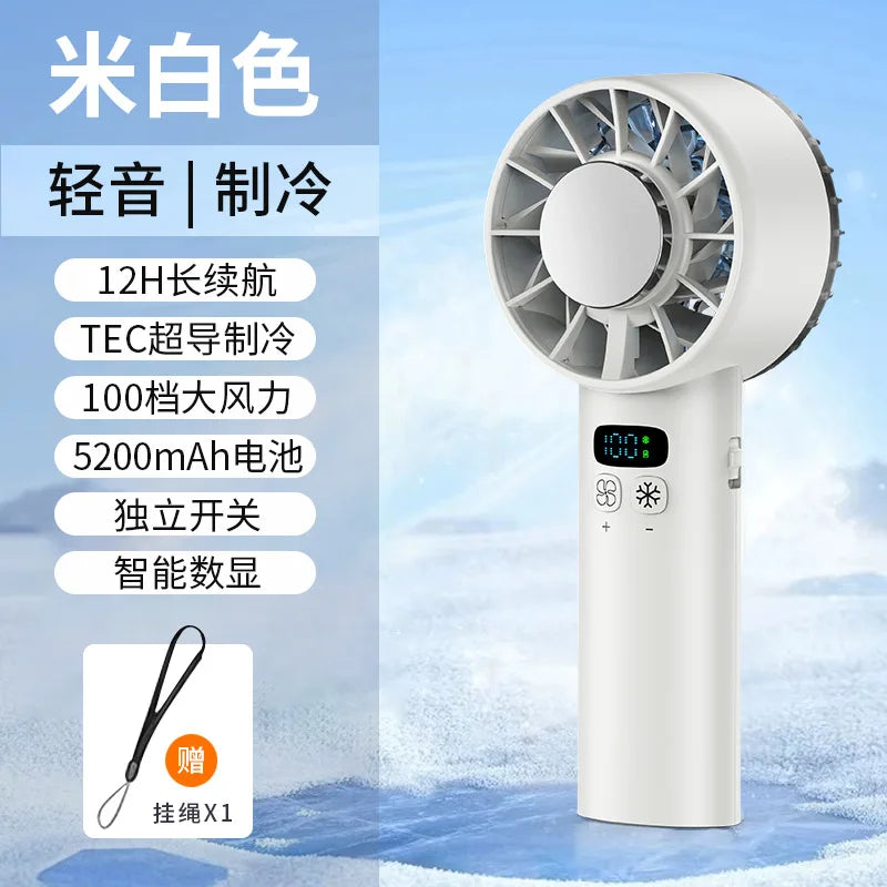 Ice Compress High-Speed Cooling Fan Handheld Fans USB Rechargeable Portable Mini Fan Folding Style for Travel,Camping,Outdoor