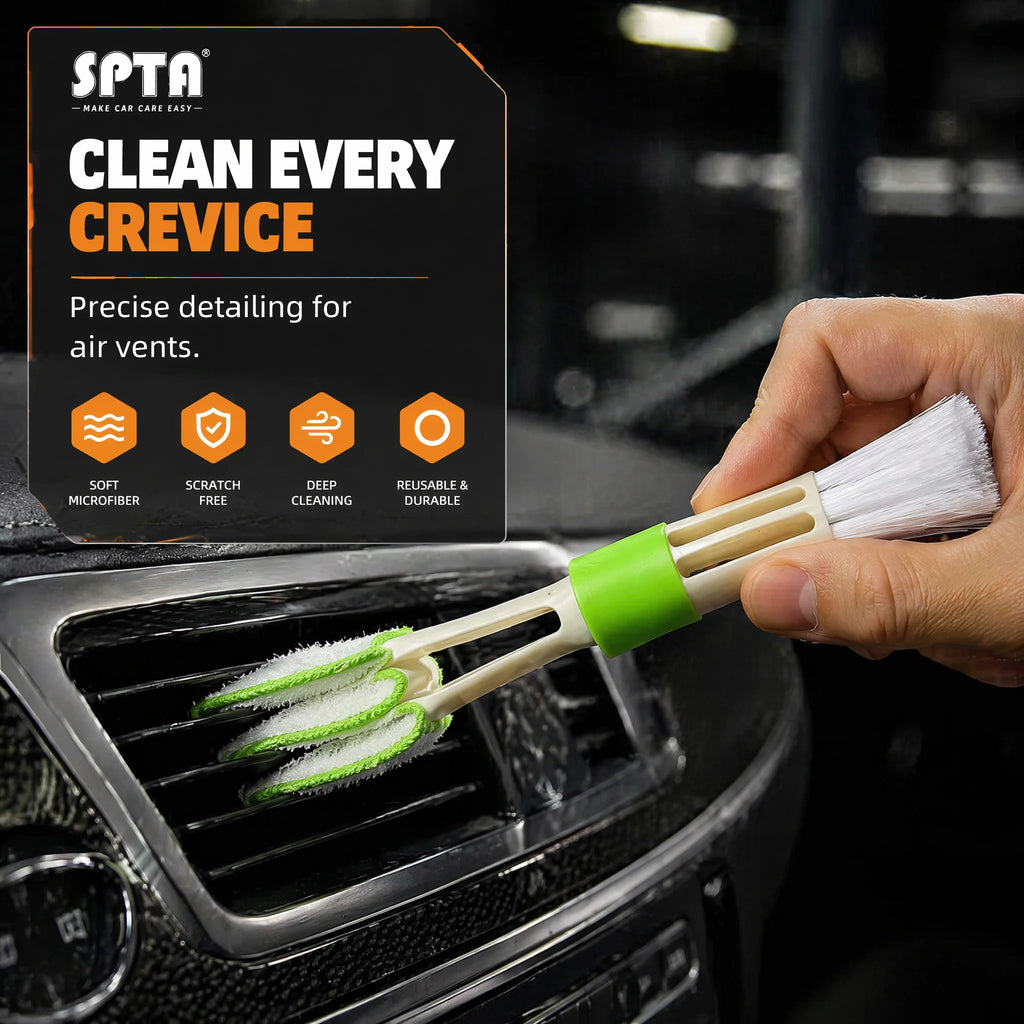 26PCS Car Cleaning Kit, Auto Interior & Exterior Detailing Brush Set with Gloves & Towel, Scratch-Free Soft Bristle Tools for Vents, Dashboard, Alloy Wheels & Paintwork