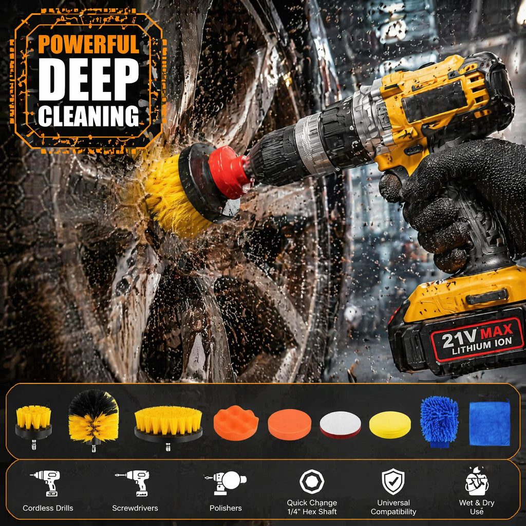 26PCS Car Cleaning Kit, Auto Interior & Exterior Detailing Brush Set with Gloves & Towel, Scratch-Free Soft Bristle Tools for Vents, Dashboard, Alloy Wheels & Paintwork