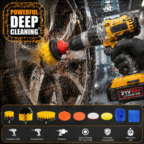 26PCS Car Cleaning Kit, Auto Interior & Exterior Detailing Brush Set with Gloves & Towel, Scratch-Free Soft Bristle Tools for Vents, Dashboard, Alloy Wheels & Paintwork