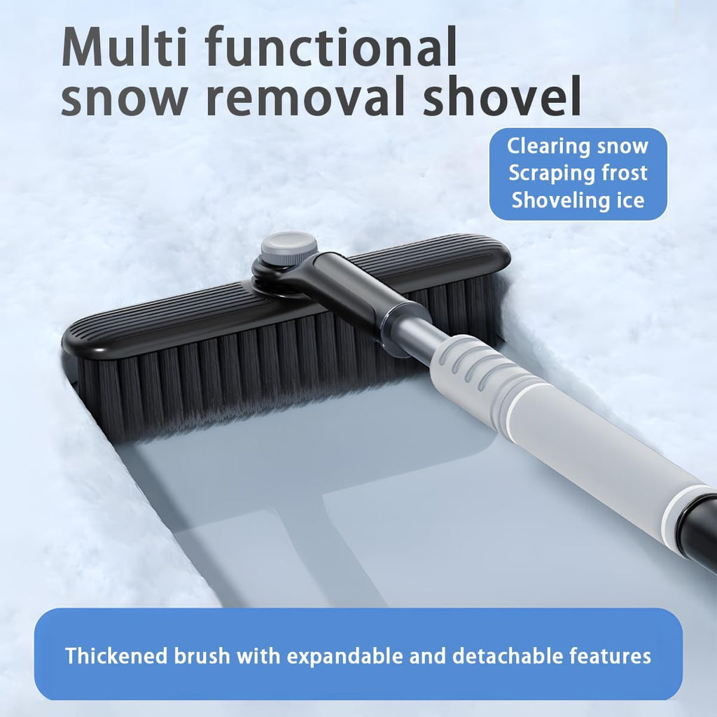 Car Windshield Snow Brush and Ice Scraper, Detachable Extendable Vehicle Snow Removal Tool with Ergonomic Foam Grip, Auto Window Scraper Accessories, Universal for SUV, Truck, RV (Grey)