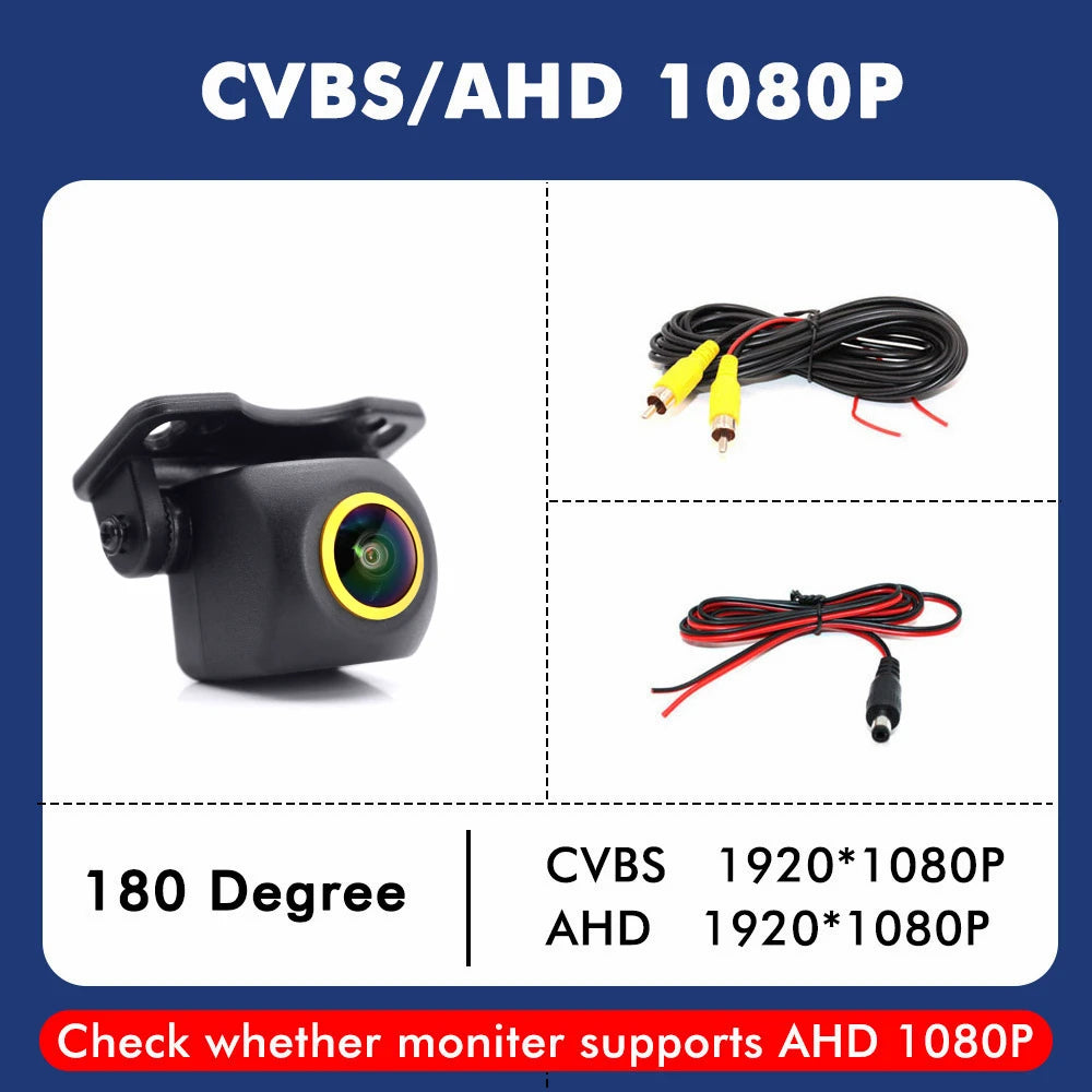 1080P & 720P Replacement Rear View Camera Fisheye Lens Full HD CCD AHD Reversing Compatible with Motorcycle DVR 5" Evkey