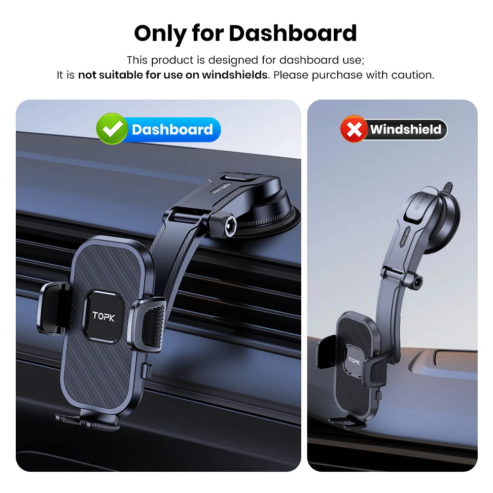 TOPK Car Phone Holder Air Vent Suction Cup Mount for Iphone Xiaomi Samsung Auto Mobile Support GPS Stand Dashboard Bracket
