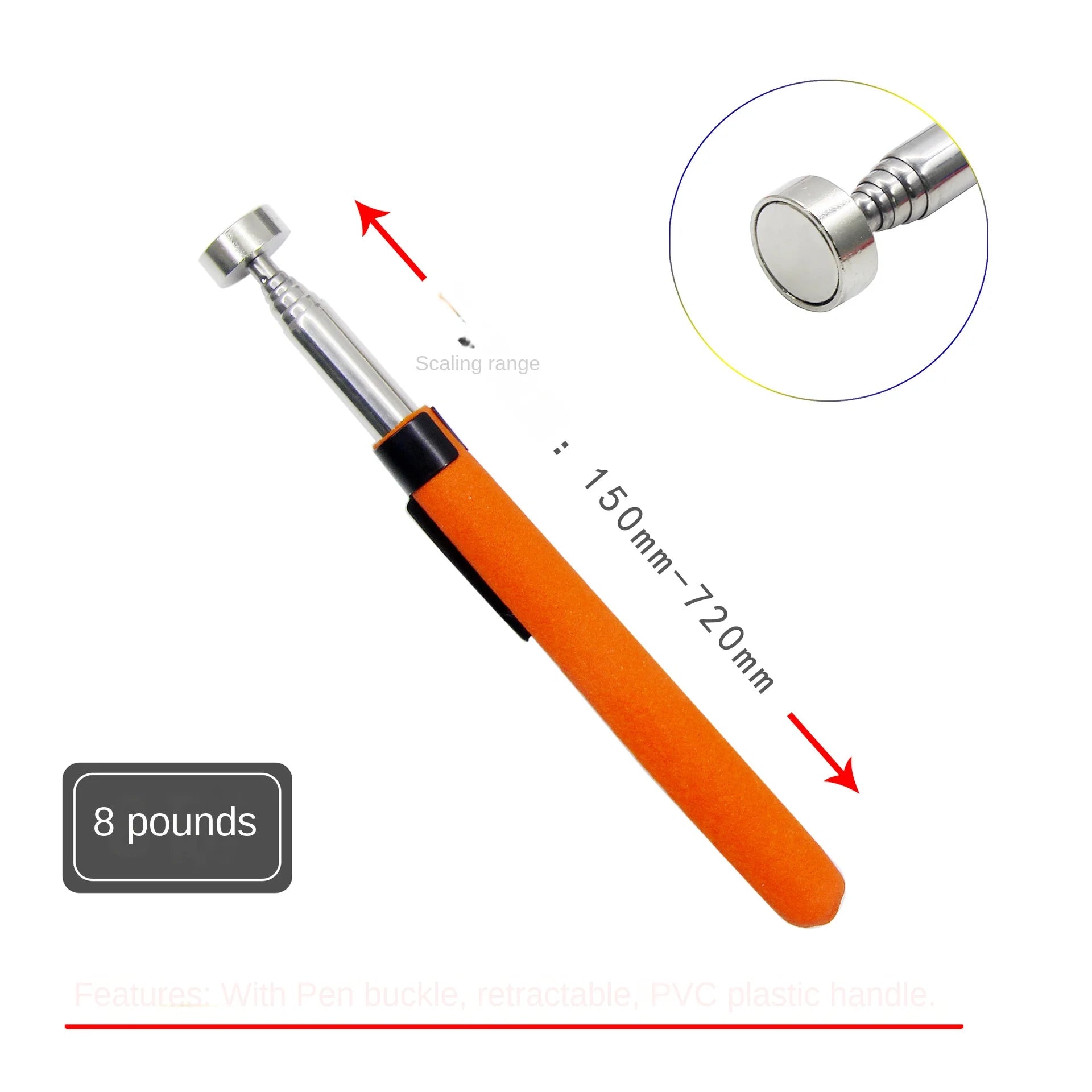 Telescopic Magnetic Pen Portable Metalworking Handy Tool Magnet Capacity for Picking up Nut Bolt Adjustable Pickup Rod Stick