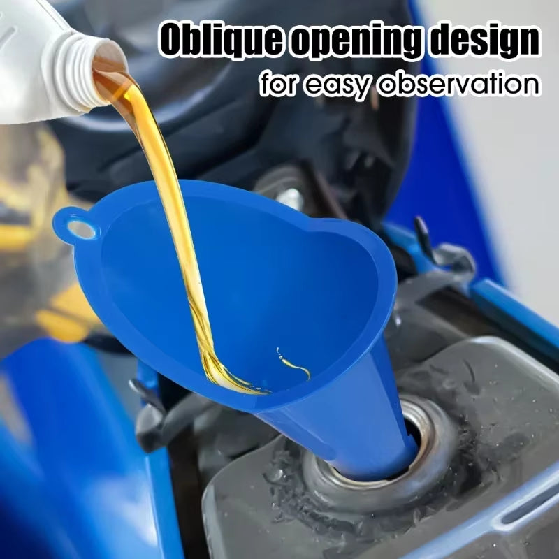 Car Long Stem Funnel Gasoline Oil Fuel Filling Tools Anti-Splash Plastic Oil Funnel Motorcycle Refueling Tools Auto Accessories