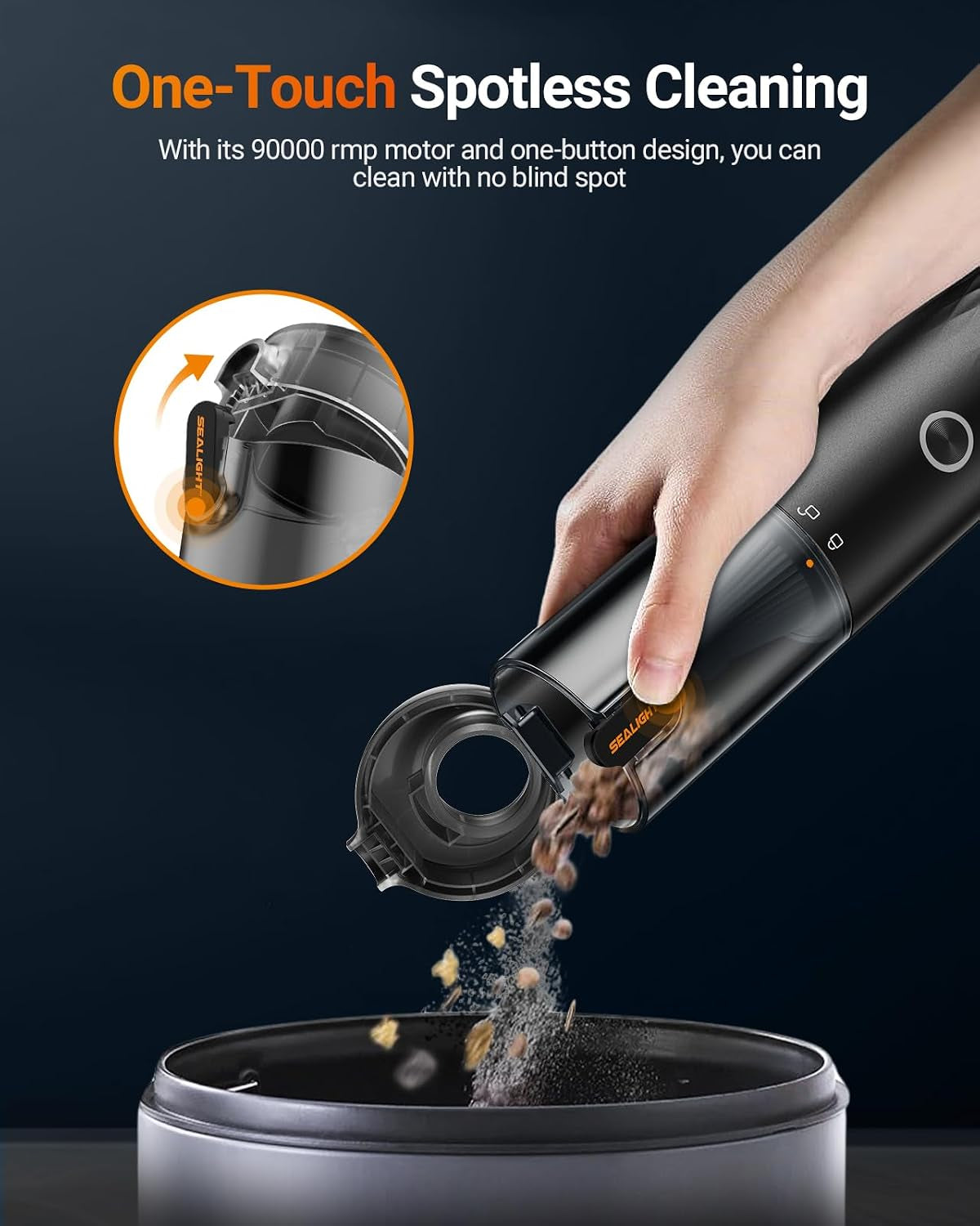 Handheld Vacuum Cleaner, 29000Pa Brushless Motor Cordless Car Vacuum Cleaner, 40 Mins Runtime, 2-Speed Mini Hoovers for Office, Home, Kitchen, Car, Pet Hair