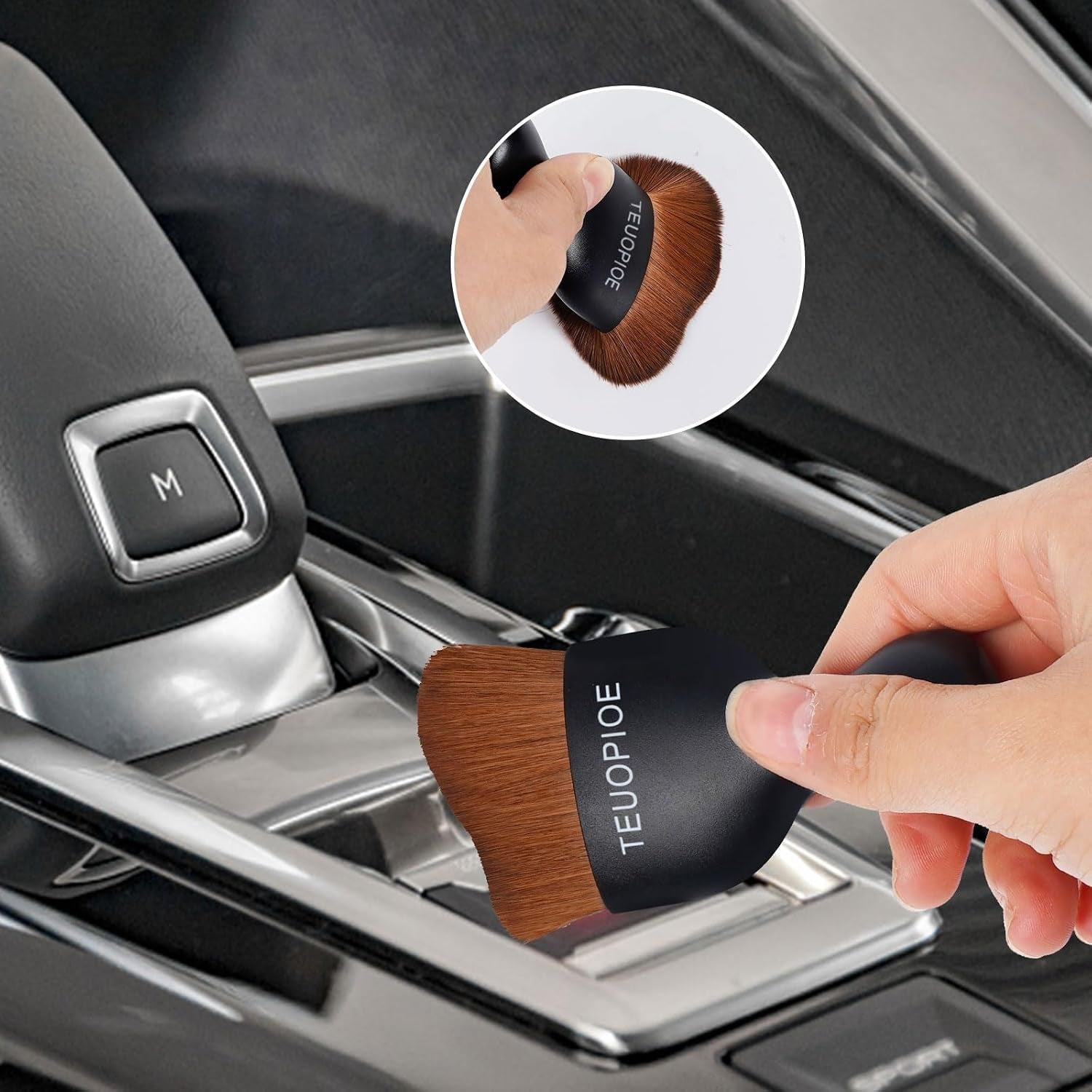 Car Detailing Brush for Interior Dusting and Air Vents,Bronze