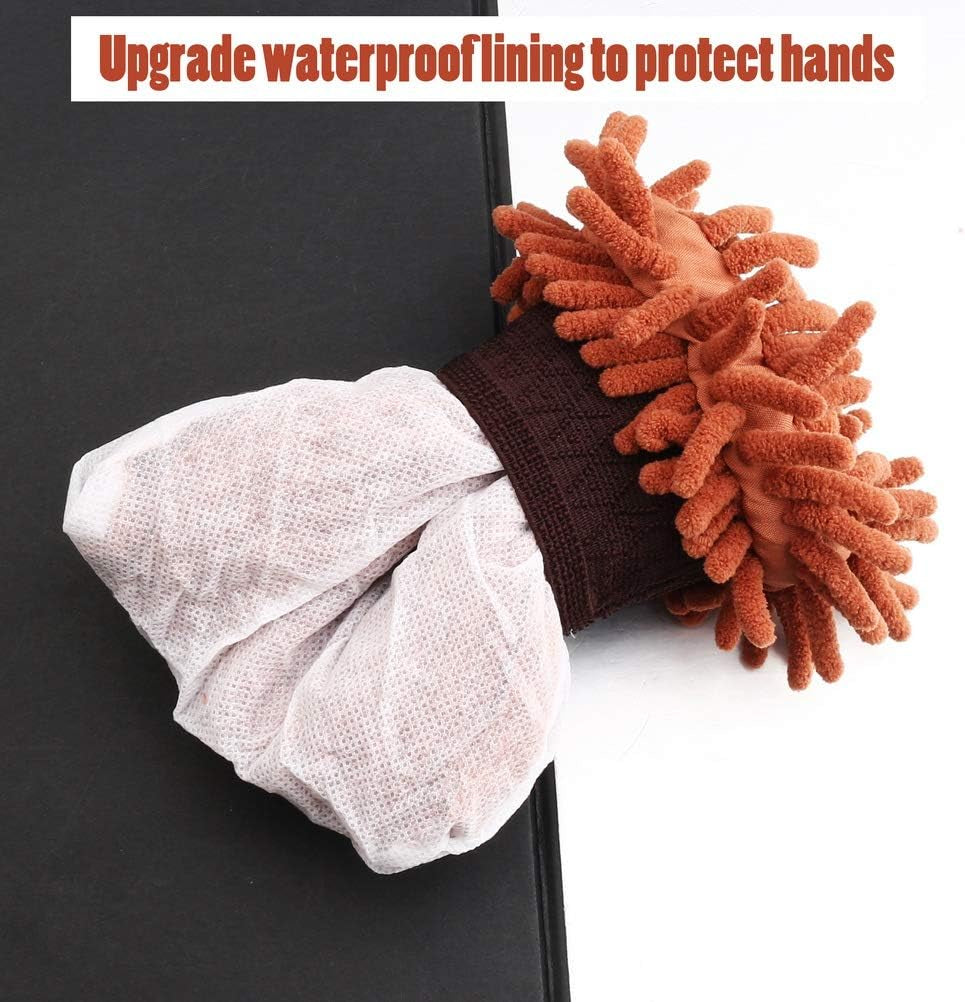 4 Pcs Microfibre Noodle Car Wash Mitts, Double Sided Easy to Use Car Washing Supplies Super Absorbent Cleaning Mitts Microfibre Gloves for Car Household Cleaning(Random Color)