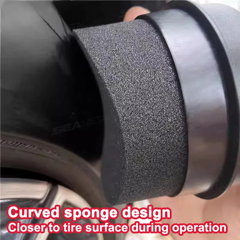 SEAMETAL Car Tire Polishing Brush Handheld Curved Waxing Sponge Car Cleaning Sponge Brush Tire Care Tools Universal Motorcycle