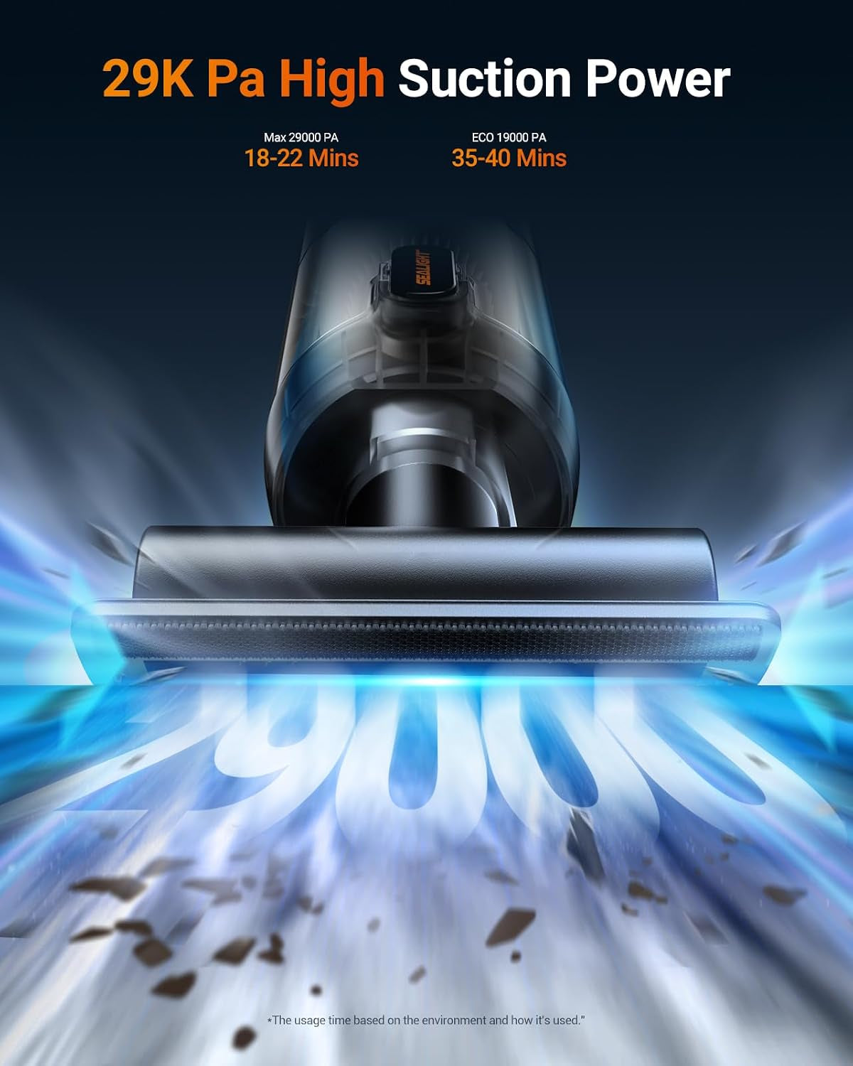 Handheld Vacuum Cleaner, 29000Pa Brushless Motor Cordless Car Vacuum Cleaner, 40 Mins Runtime, 2-Speed Mini Hoovers for Office, Home, Kitchen, Car, Pet Hair