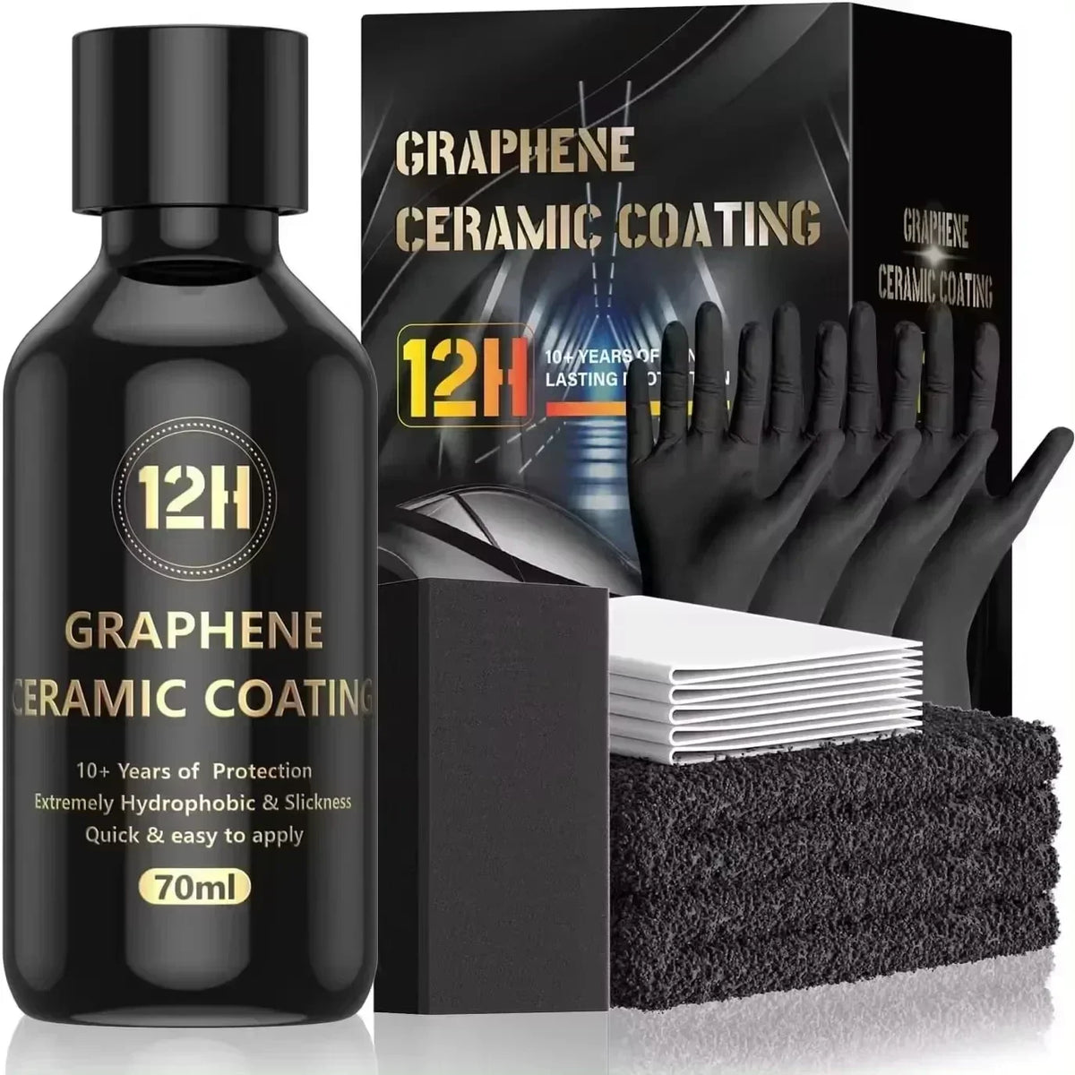 Graphene Ceramic Coating 20H/12H with Self Healing and UV Track Technology Car Detailing Professionals 10+ Years of Protection