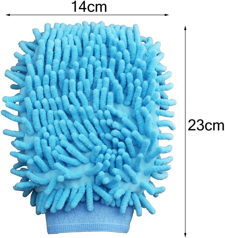 4 Pcs Microfibre Noodle Car Wash Mitts, Double Sided Easy to Use Car Washing Supplies Super Absorbent Cleaning Mitts Microfibre Gloves for Car Household Cleaning(Random Color)
