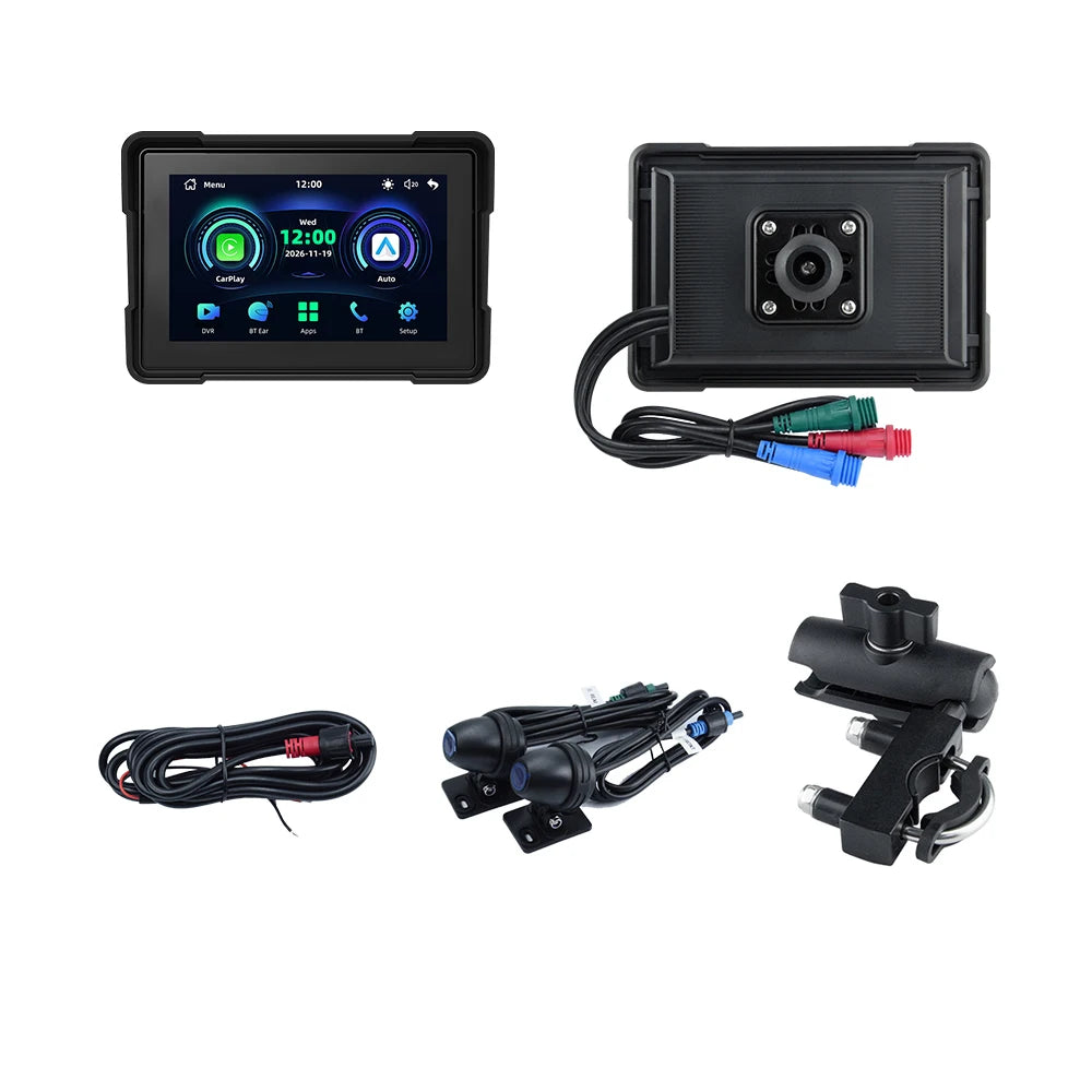 5.0 Inch Wireless Carplay Moto Portable Digital Motorcycle Dashboard GPS Navigation Display Screen Android Auto Monitor