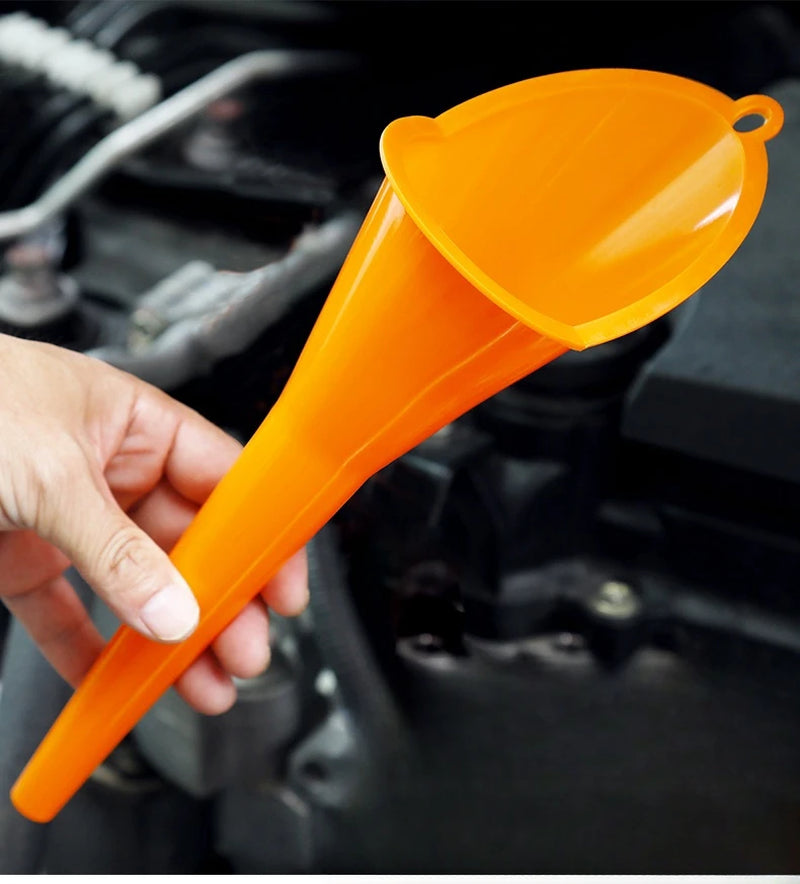 Car Long Stem Funnel Gasoline Oil Fuel Filling Tools Anti-Splash Plastic Oil Funnel Motorcycle Refueling Tools Auto Accessories